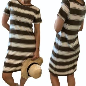 LOFT Beach Striped Shirt Dress